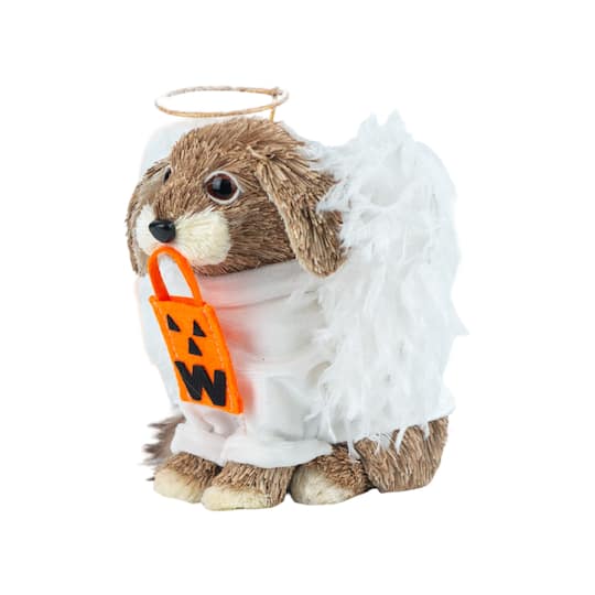 6.25" Sisal Dog Angel Natural Decorative Animal by Ashland®